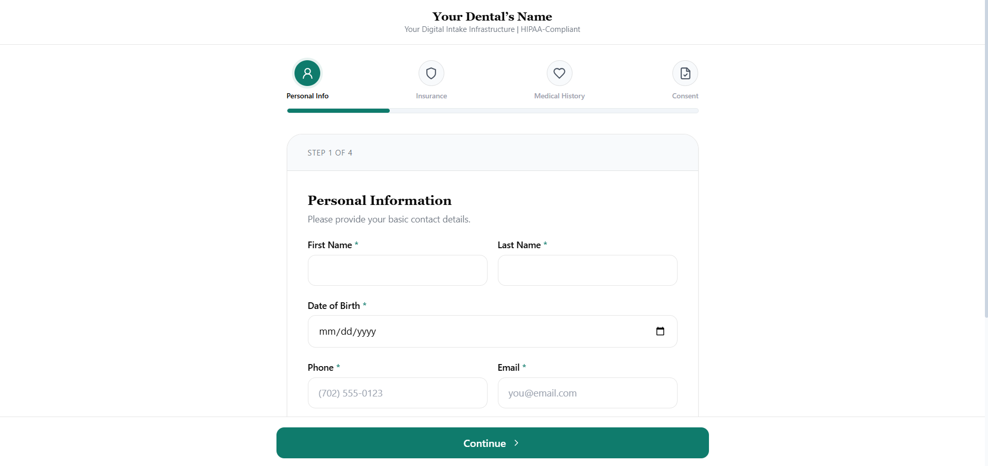 Patient Intake Experience